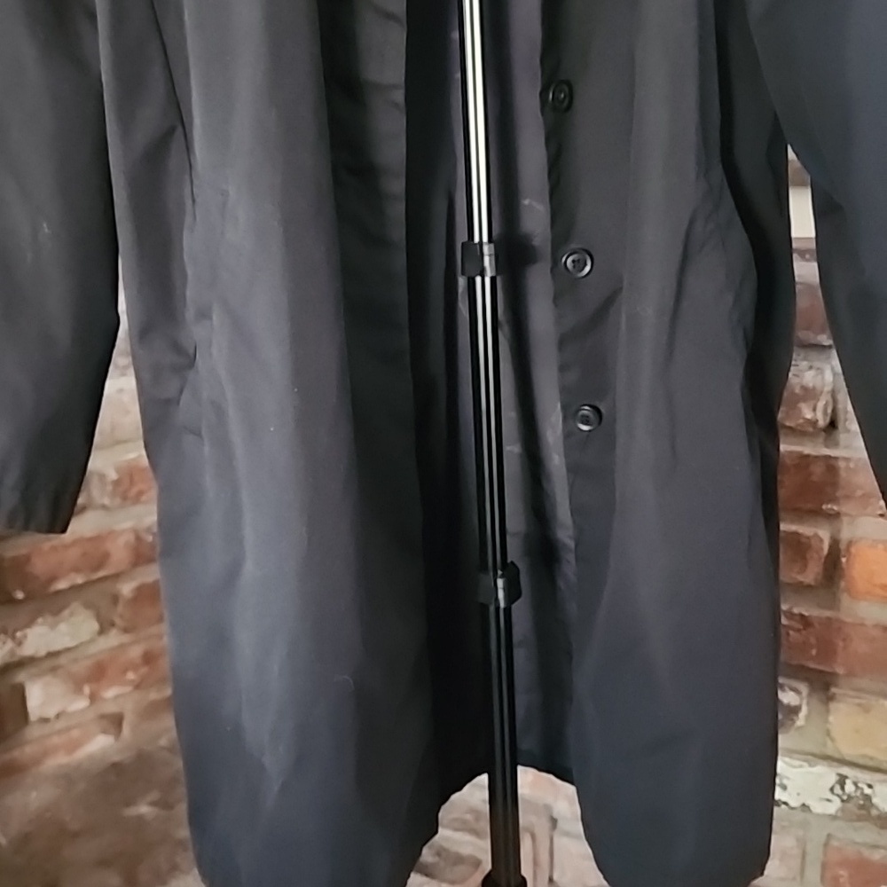 Vintage Eddie Bauer Black Outdoor Coat Classic Minimal Trench Jacket - Picture 3 of 10